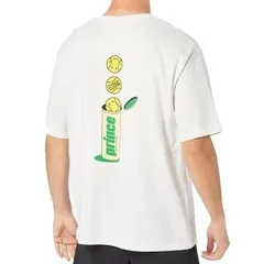 海外サイズ-S/ホワイト【新品・未使用・訳あり】プリンス(Prince) 2025 メンズ PRINCE×SMILEY ボール缶プリント 半袖Tシャツ テニスウェア 7A01A011 【F20251118-03】【メール便発送】