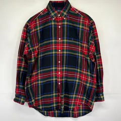 古着 ラルフローレン RALPH LAUREN 長袖シャツ ネルシャツ ボタンダウン ワンポイントロゴ刺繍 チェック柄 M マルチカラー メンズ