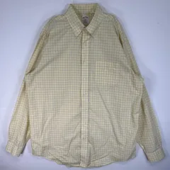 古着 ブルックスブラザーズ Brooks Brothers 長袖シャツ 胸ポケ 346 ボタンダウン L  イエロー系 チェック メンズ