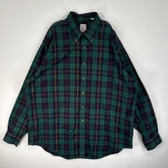 古着 ブルックスブラザーズ Brooks Brothers 長袖シャツ チェック 胸ポケ 346 XL  グリーン系 マルチカラー メンズ