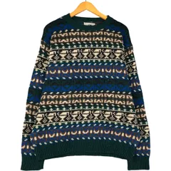 古着 90年代 UNITED COLORS OF BENETTON フェアアイル柄 ウールニットセーター イタリア製 メンズL相当 ヴィンテージ/eaa600249