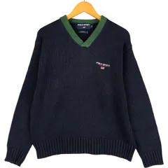 古着 ラルフローレン Ralph Lauren POLO SPORT ポロスポーツ Vネック コットンニットセーター メンズM相当/eaa434100