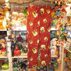 SPONGEBOBSpongeBobPajama PantsLounge PantsChristmasChristmasSantaDollFigurePlush ToyNickelodeonMen's Size M