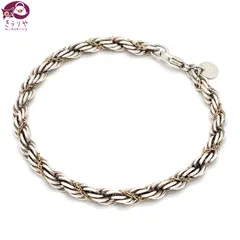 TIFFANY&CO. ティファニー ツイスト チェーン ブレスレット 腕周り約17㎝ K18YG 750イエローゴールド スターリングシルバー SV925 13.86g 箱 保存袋 二つ折り用紙 男女兼用