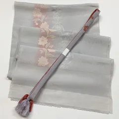 ［5971］帯締め 帯揚げ セット 美品 花唐草文様 ぼかし 逸品 正絹 着物 帯絞め