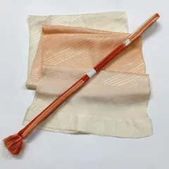 ［5972］帯締め 帯揚げ セット 笹竹地紋 ぼかし 正絹 着物 帯絞め