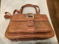 レトロ感◎ LILY がま口 ショルダーバッグ 本革 アンティーク調