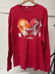 DELTA プリント 長袖Tシャツ レッド L US古着