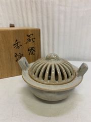香炉 薩摩焼 白薩摩 光石作 双耳 三足 透かし 香炉 - メルカリ