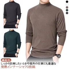 2枚組 あったかインナー メンズ ハイネック カットソー インナーシャツ 防寒インナー 無地 発熱 ストレッチ 長袖 ボトルネック 肌着 冷え防止 保温 男性用インナー 暖かい 蓄熱 シャツ 下着 防#itaiya6594