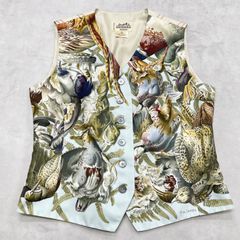 HERMES エルメス シルク ブラウス 鳥柄 バード 総柄 ベージュ シャツ エルメス HERMES コンチェルトシルクシャツ CONCERTO ブラウス 長袖 総