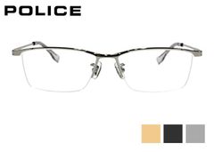 POLICE チタン メガネフレーム グレー 半ツヤ レンズ交換可 新品 