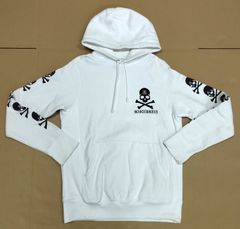【D8873】ステューシー×マスターマインド パーカー ホワイト S 白 STUSSY MASTERMIND ※難あり