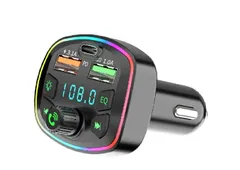 Bluetooth5.0 車載 FMトランスミッター 12v 24v 急速充電 無線 ワイヤレス スマホ ブルートゥース 音楽再生 USB 充電器 カーチャージャー シガーソケット