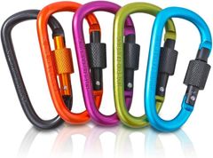 Lack labo カラビナ D型 フック アウトドア キャンプ カラナビ ロック キー スクリュー ハイキン 釣り バーベキュー 旅行 バッグ リュック ペット テント ロープ 固定 (（1）優しい色５色セット)