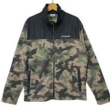 Columbia/コロンビア バガブーⅡフリースインターチェンジジャケット カモフラ 迷彩 ライトアウター ジャケット ワンポイント刺繡 オーバーサイズ ビックシルエット VIETNAM製 Lサイズ ブラック ベージュカーキ