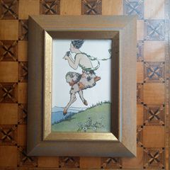 原画】『コラティーノ糸巻き卿』黒猫の絵画 ファンタジーアート 動物画