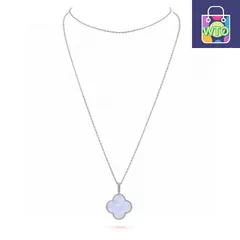 Van Cleef & Arpels ? 四つ葉のクローバー ラージ ロング チェーン パープル カルセドニー セーター チェーン、ネックレス｜本日限定特価｜新品未使用-WTO輸入1