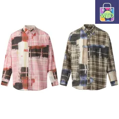 アシンメトリー柄 3Dプリント ゆったりロングシャツ [本日特価|新品未使用品]