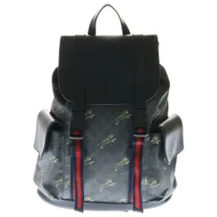 グッチ　GUCCI バックパック　リュック GUCCI ジャンボGG キャンバス レザー ブラック バックパック 25新作