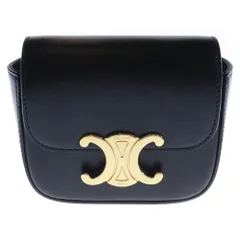CELINE (セリーヌ) トリオンフ ミニ クロード ショルダーバッグ ポシェット ゴールド金具 ブラック レザー