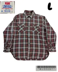 90s Levi's　ネルシャツ　チェックシャツ　長袖　Ｌ MJ00197