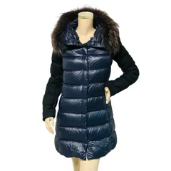 美品★DUVETICA・デュベティカ PROCRI レディース ラクーンファー付き シャイニーナイロン ウールコンビ スナップボタン ダウンコート(40)レディースダウンジャケット 冬物 ブランド アウター ジャケット コート