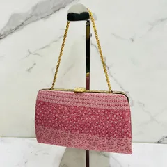 和装バッグ 江戸小紋 丹後ちりめん ハンドバッグ ピンク系 ゴールド金具