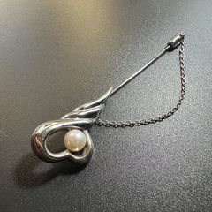 田崎真珠　マベパール　ブローチ　ハート　クローバー　シルバー　TASAKI 田崎真珠 TASAKI SILVER パール ピンブローチ ハートモチーフ - メルカリ