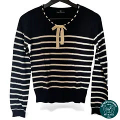 【美品】KarL Park Lane　ニット　レディース　サイズM　ネイビー　ボーダー