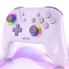 【2025新登場】Switch 2 コントローラー Switch1/2代に対応 TURBO連射機能 スイッチ コントローラー 背面ボタン付き マクロ機能 9色RGBライト ジャイロセンサー搭載 4階段HD振動 Bluetooth 無線/有線接続 PC/An 0