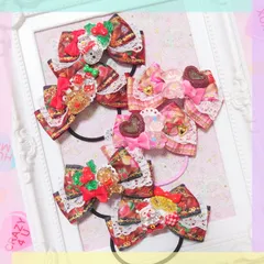 クリスマスリボンのツインヘアゴム【2個セット】