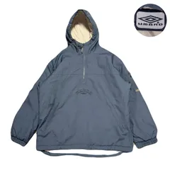 UMBRO アンブロ AnorakParka アノラックパーカー HalfZip ハーフジップ 00s Padding 中綿 EmbroideredLogo 刺繍ロゴ CenterLogo センターロゴ FleeceLining 裏地フリース ブルー 青 Mのサムネイル