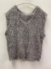 meilmada Vネック　フェザーニットベスト F