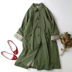 Live in comfort リブインコンフォート MORRIS Gallery モリスギャラリー 大人モリスの世界 ステンカラーコート 裏起毛 フリース ミリタリー アウター 羽織 MP カーキ(MY＋7709)25F