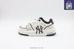 【今日特価】MLB NY MLB のダッドシューズ 白黒 3ASXCA12N-WTO輸入2