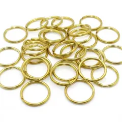 真鍮製二重キーリング　丸リング　【25mm 5個セット】　キーホルダーやアクセサリー用途に