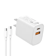 【在庫処分】USB充電器 PD20W急速充電対応 USB-A & Type-C iPhone充電器 コンセント式電源アダプター 2ポート搭載 iPhone iPad Mac Android/タブレット各種対応(white)