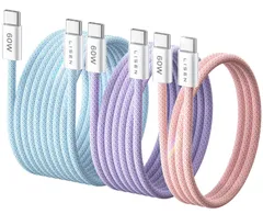 【在庫処分】(家族のデバイス、一セットでまかなう) CtoC ケーブル 高耐久 ケーブル 48本ナイロン織り たいぷしー充電器 タイプc Type-c 急速充電【60W/3本】PD 複数デバイス、同時充電の自由へ iPhone C 17 16 C 15 USB