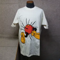 Disney Tシャツ ミッキーマウス プリントデザイン アイボリー系 表記サイズ：ONE SIZE FITS ALL(USA製)　y7051i