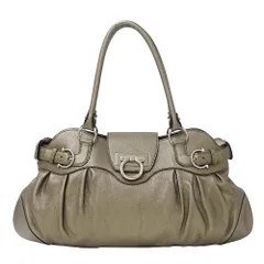 フェラガモ  Ferragamo バッグ レディース ブランド ハンドバッグ ガンチーニ レザー シャンパンゴールド 手持ち おしゃれ おでかけ 大人 普段使い 【中古】