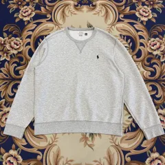 (L)ポロ ラルフローレン ダブルニー スウェットシャツ(グレー)