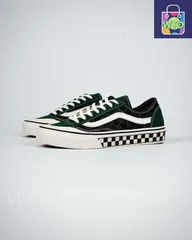 【今日特価】Vans Style 136 Decon VR3 ブラック & グリーンチェッカーボード パッチワーク エコシリーズ 完全ヴァン化スケートシューズ!送料無料!在庫限定のお得な価格です!