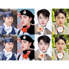 4枚セット ドギョンス EXO D.O ディオ ハガキサイズ シール ステッカー 韓流 グッズ fv056-6