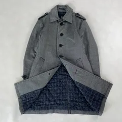 バーバリー ブラックレーベル　トレンチコート　ノバチェック　裏地キルティング　三陽商会　Burberry Black Label　グレー　M相当