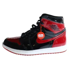 NIKE (ナイキ) AIR JORDAN 1 RETRO HIGH OG BRED PATENT エアジョーダン1レトロハイ ブレッド パテント ハイカットスニーカー レッド/ブラック US9/27.0cm 555088-063