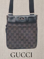 GUCCIグッチ ボディバッグ ウエストバッグgg レザー キャンバス デニム