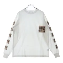 GOD SELECTION XXX (ゴッドセレクショントリプルエックス) WANT TO HURT ME フロントアームプリント クルーネック コットン 長袖Tシャツ カットソー ホワイト