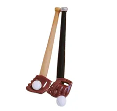 ミニチュア野球3点セット 全2色 コンパクトなサイズのミニチュア野球バット、グローブ、ボールがセット 小さな野球バットとボール　ミニチュアスポーツコレクション　ディスプレイ用野球セット