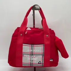 BN6852□le coq sportif ルコック カートバッグ ラウンドバッグ ミニトート バッグ型ポーチチャーム付き レッド ゴルフ